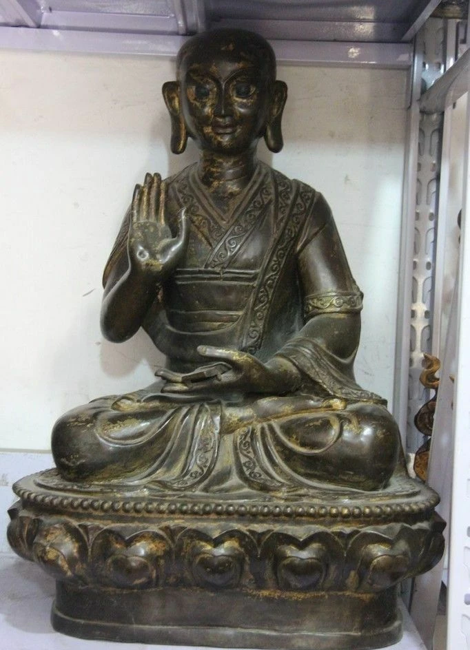 

25 Tibet Buddhism Classic Pure Bronze Copper Temple Dalai Lama Monk Statue