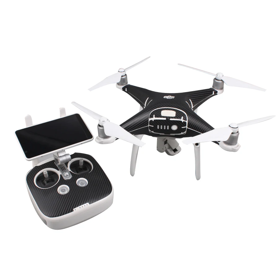 DJI кожи Стикеры черный Цвет углерода Волокно графические зерна Наклейки