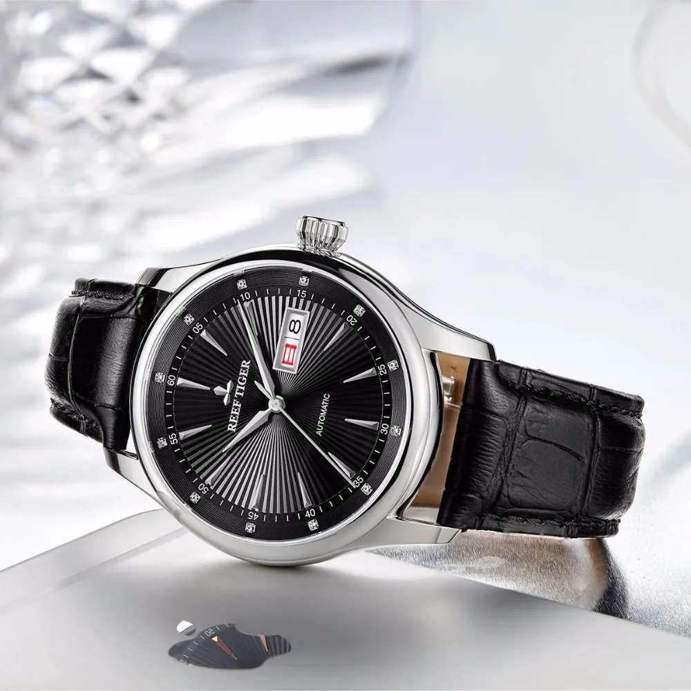Мужские часы на ремешке из телячьей кожи с датой|watch automatic|watch withwatch with date |