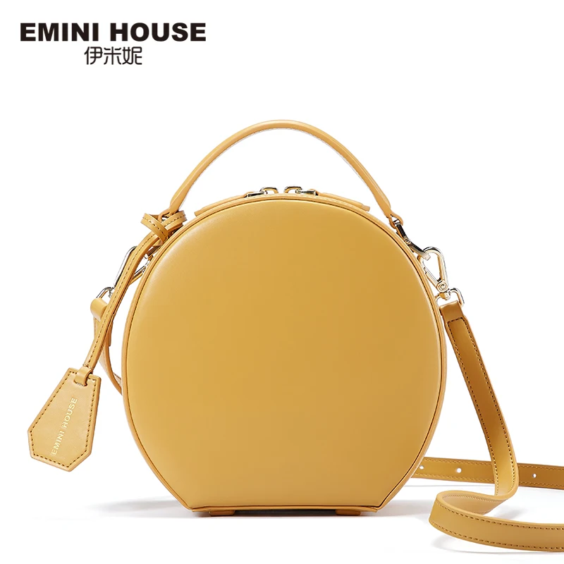 EMINI HOUSE модная круглая сумка роскошные сумки женские дизайнерские из спилка через