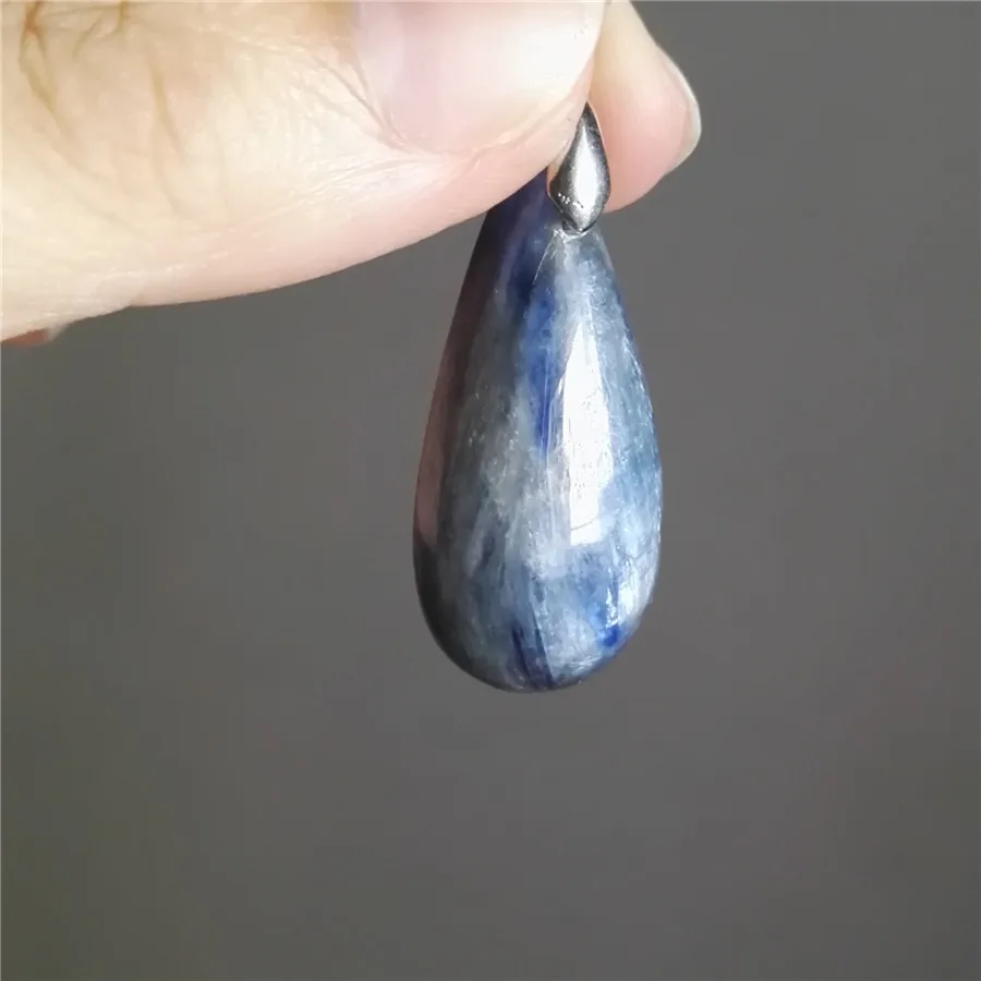 Fashion Necklaces Crystal Charms Pendant Blue Gemstone Suspension Water Drop Bead Natural Kyanite 31x15x11mm | Украшения и