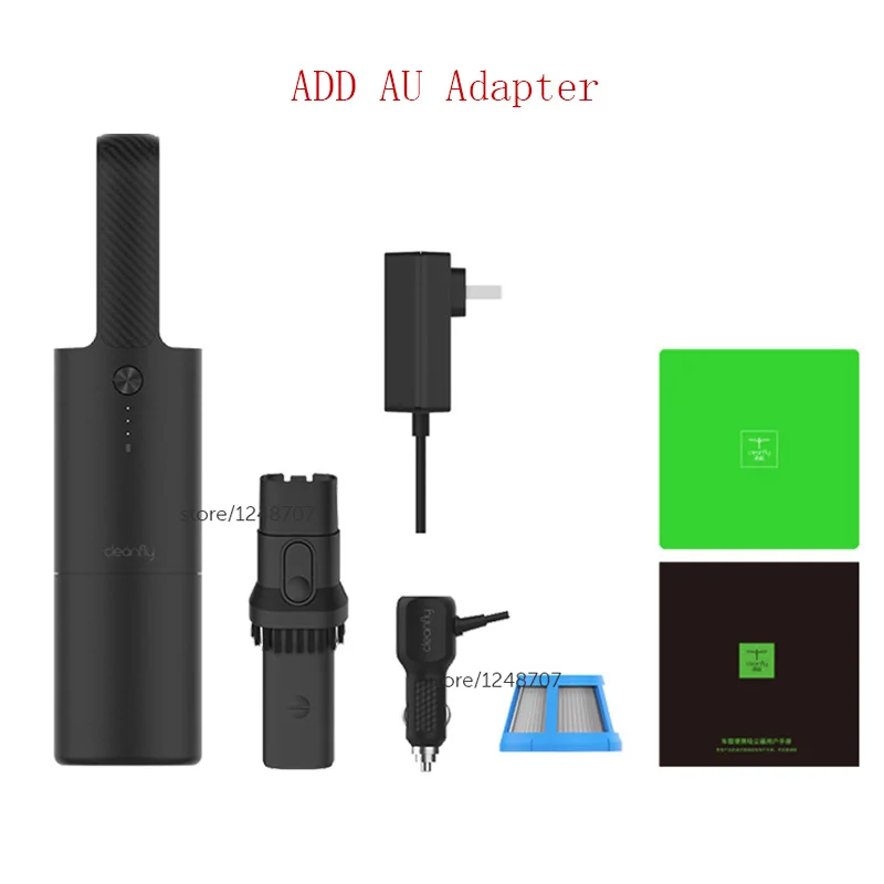 Black Add AU Adapter XIAOMI Mijia Cleanfly CoClean FVQ портативный автомобильный/Домашний Беспроводной Ручной пылесос для пыли огромный всасывающий быстрый заряд мини - Цвет: Black Add AU Adapter