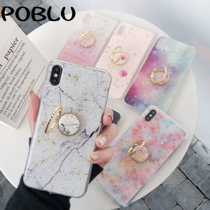 POBLU карамельный цвет мраморный чехол для телефона iphone 11 PRO XS Max XR задняя крышка