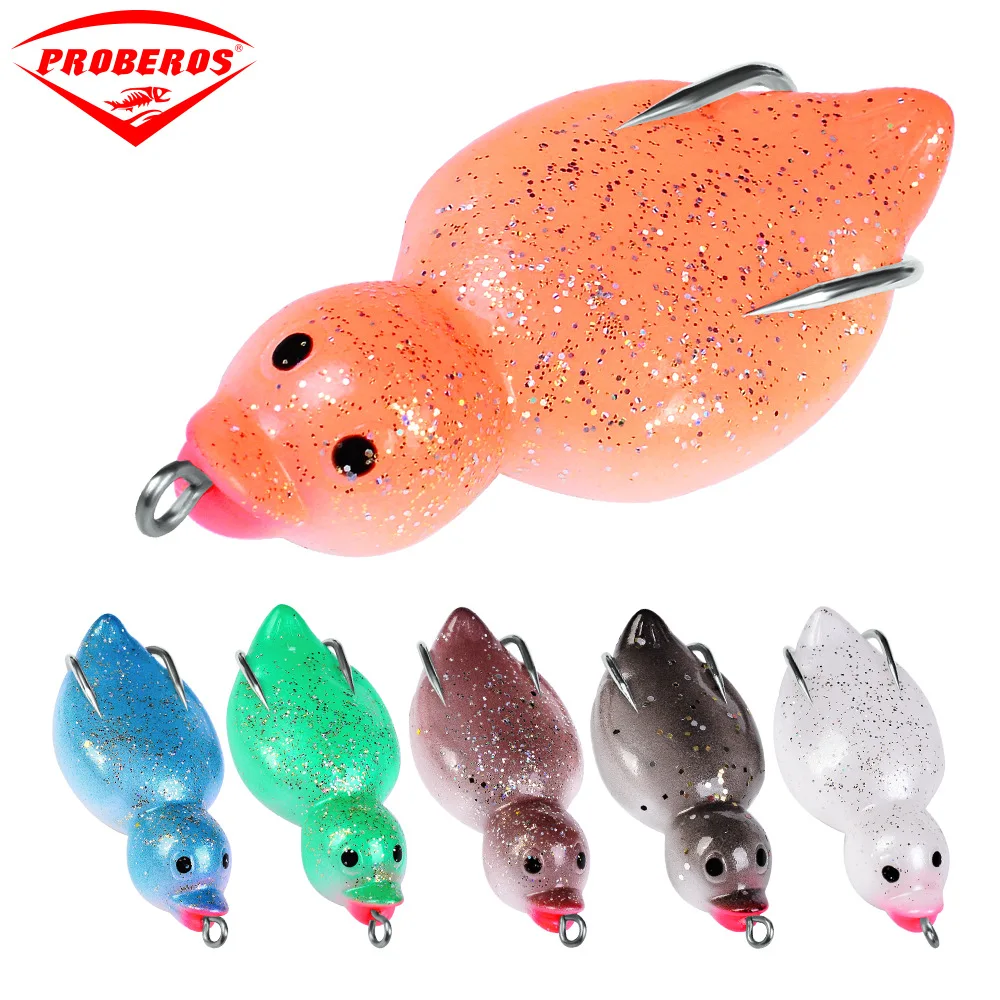 Proberos Fishing Lures FR026 6.5cm Fake Ducklings Bait Soft 10.5g Frog Lure Black Fish Killer Tackle Pesca | Спорт и развлечения