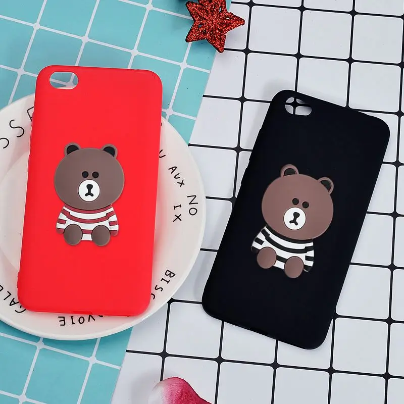 Для Xiaomi Note 5A случае 3D Симпатичные мягкие кремния несут задняя крышка для Redmi