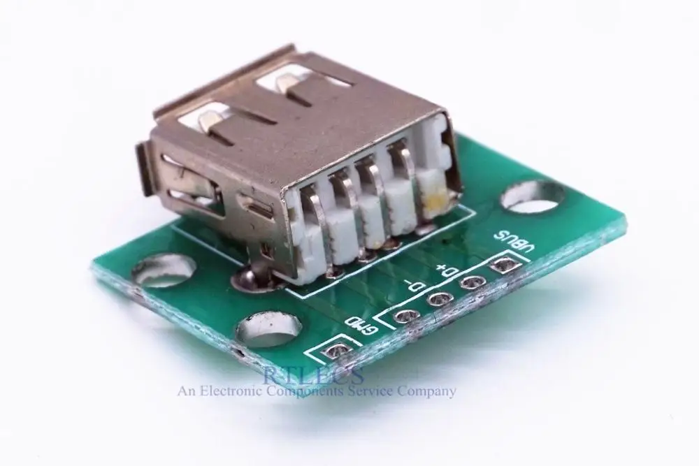 2 шт. Разъемы USB 0 типа А Паяные на PCB адаптеры к 4 контактам 54 мм через отверстия
