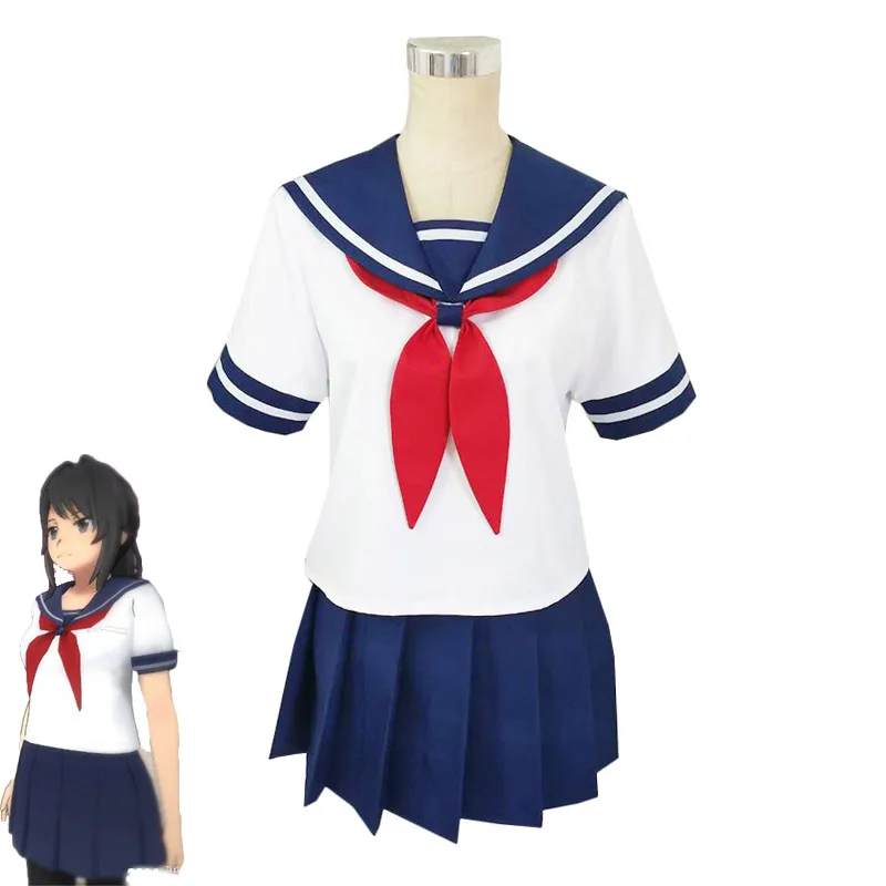 Игра Yandere Simulator Ayano Aishi chan Косплей Костюм Школьная форма матросское платье