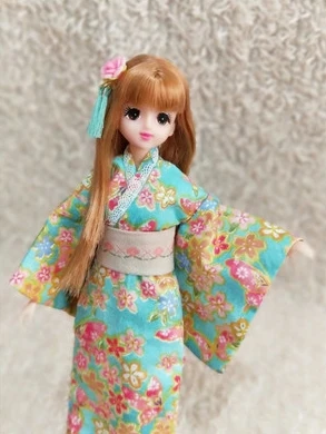 1 комплект = 2 шт. Новая Одежда для кукол модное японское кимоно с поясом для blyth licca ob24 1/6 аксессуары для кукол Одежда для кукол - Цвет: 11