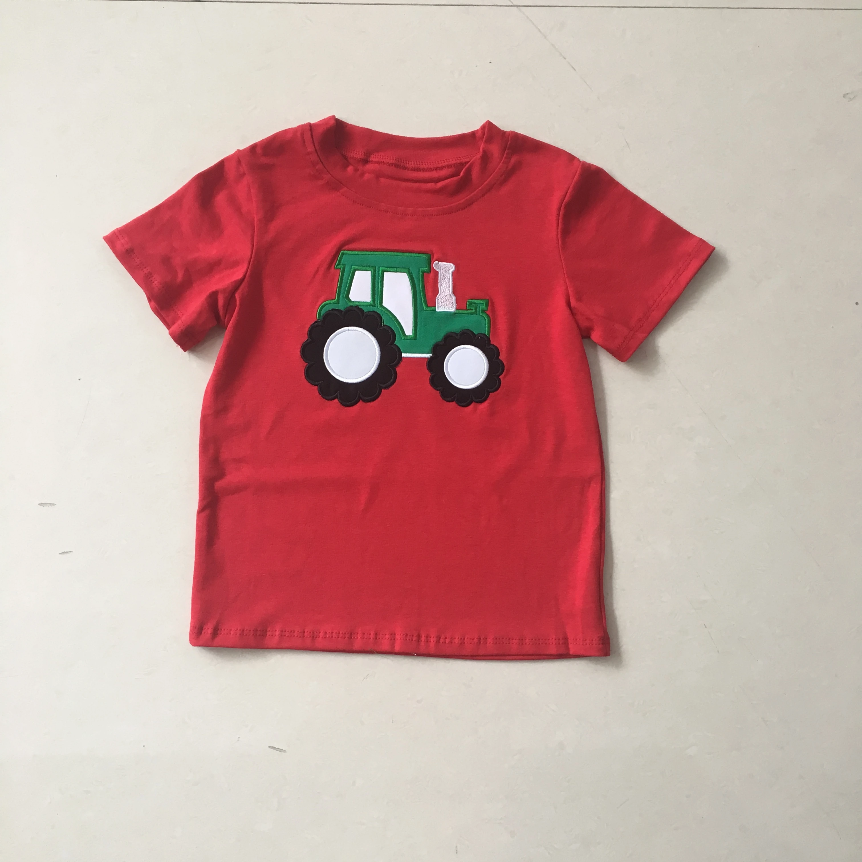 Puresun New Design Toddler Popular Boy Lovely Summer Clothing Sets Embroidery Tractor Pattern Set Boutique Kids Outfits | Детская одежда