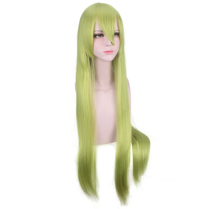 Fate/Grand Order Cosplay Lancer Enkidu 100 см Зеленые Длинные Синтетические волосы парики для