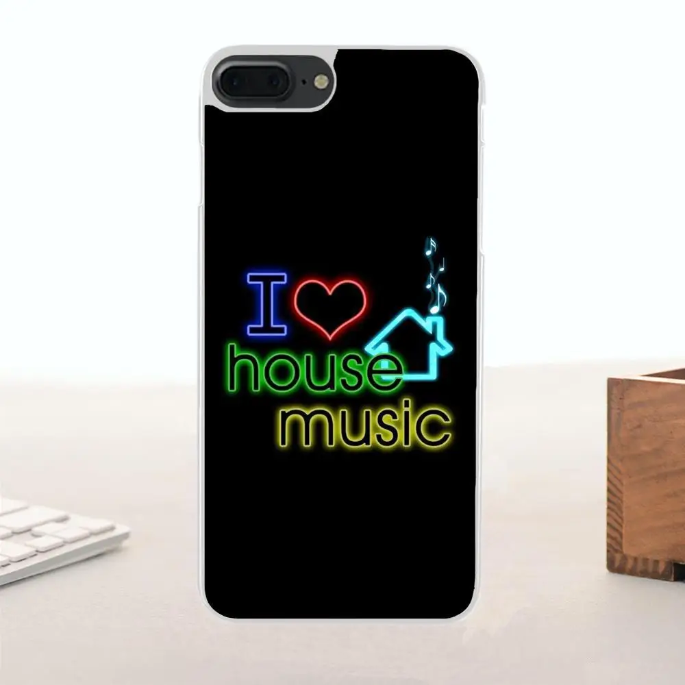 Мягкий ТПУ чехол Bixedx для сотового телефона с надписью I Love House Music Apple iPhone 4 4S 5 5C SE 6 6S