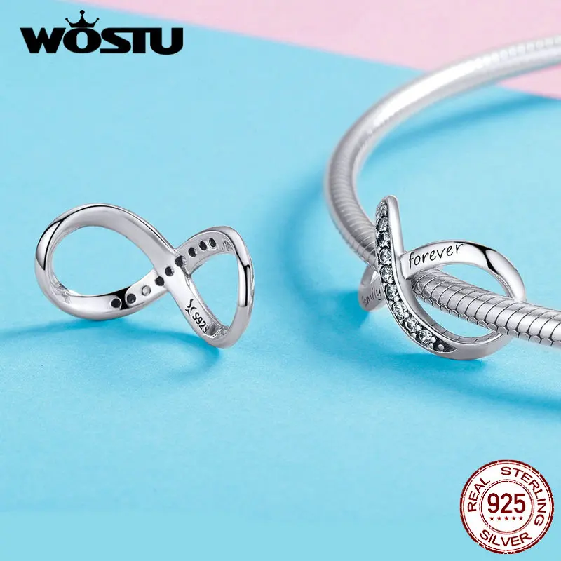 Женский браслет WOSTU из стерлингового серебра 925 пробы с крестом для всей семьи