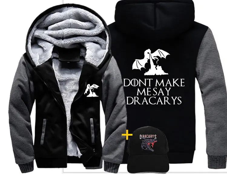 Толстовка с капюшоном dragon dracarys fire golden game теплая зимняя бархатная для мужчин и