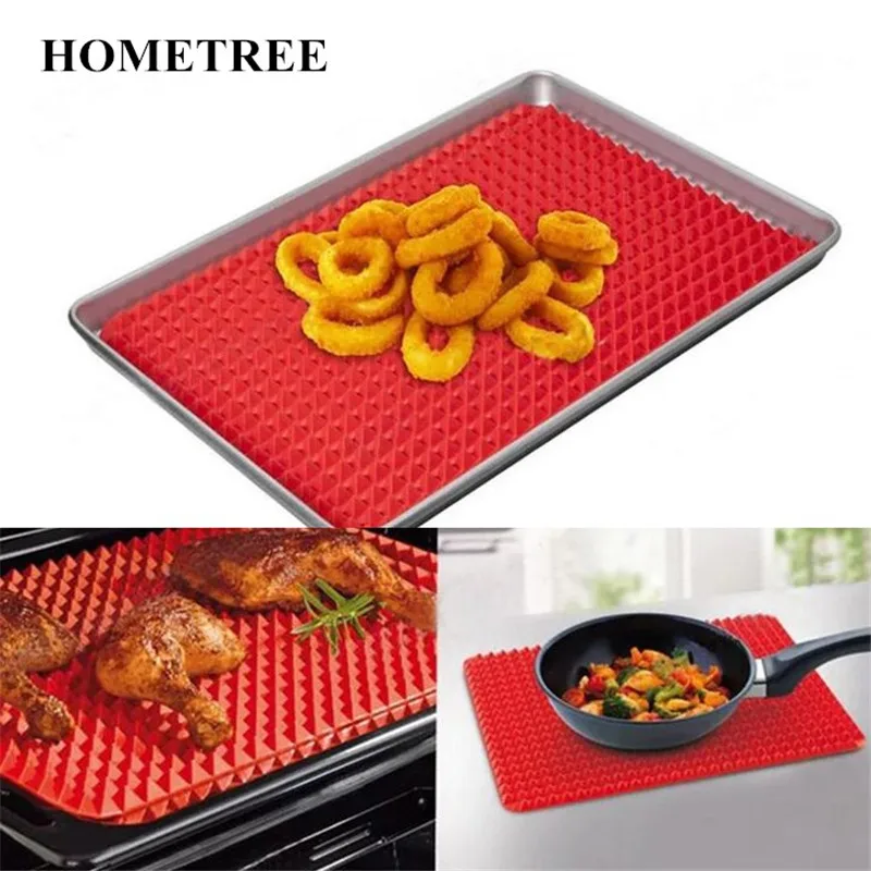 

HONETREE Home Use Red Pyramid Bakeware Pan Nonstick Silicone Baking Mats Pad Moulds Mat Oven Baking Tray Sheet Kitchen Tool H437
