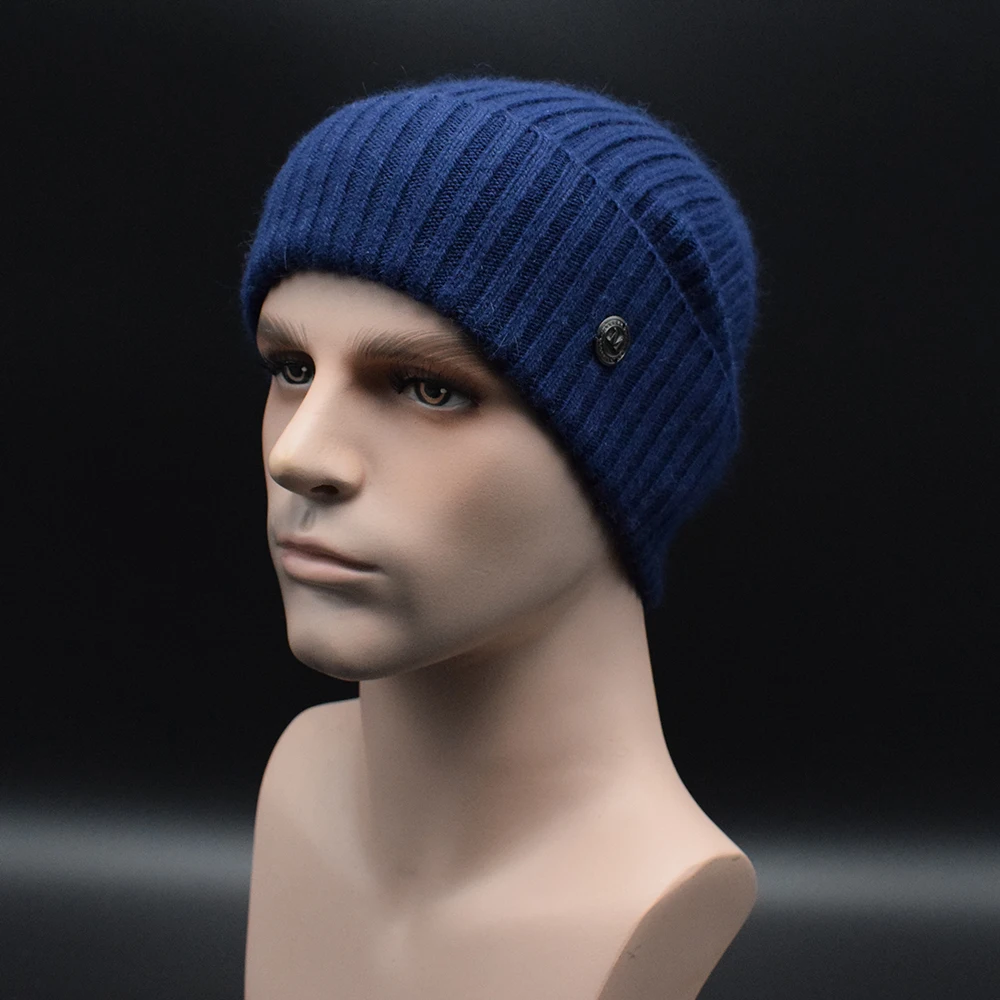 MIGEDE брендовая Шерстяная Вязаная мужская зимняя шапка шапки однотонная Мужская