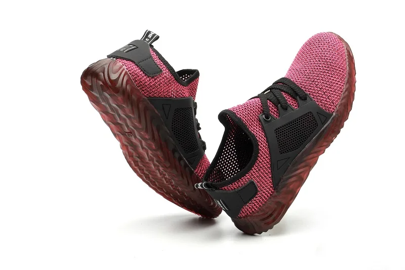 Мужские сетчатые кроссовки светильник легкие рабочие ботинки со стальным носком