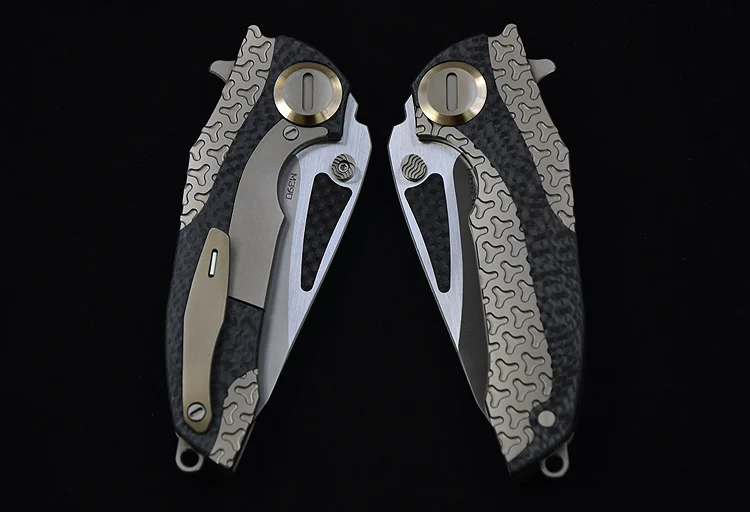 Складной нож VENOM M390 титановый для кемпинга и охоты карманный кухонный фруктов