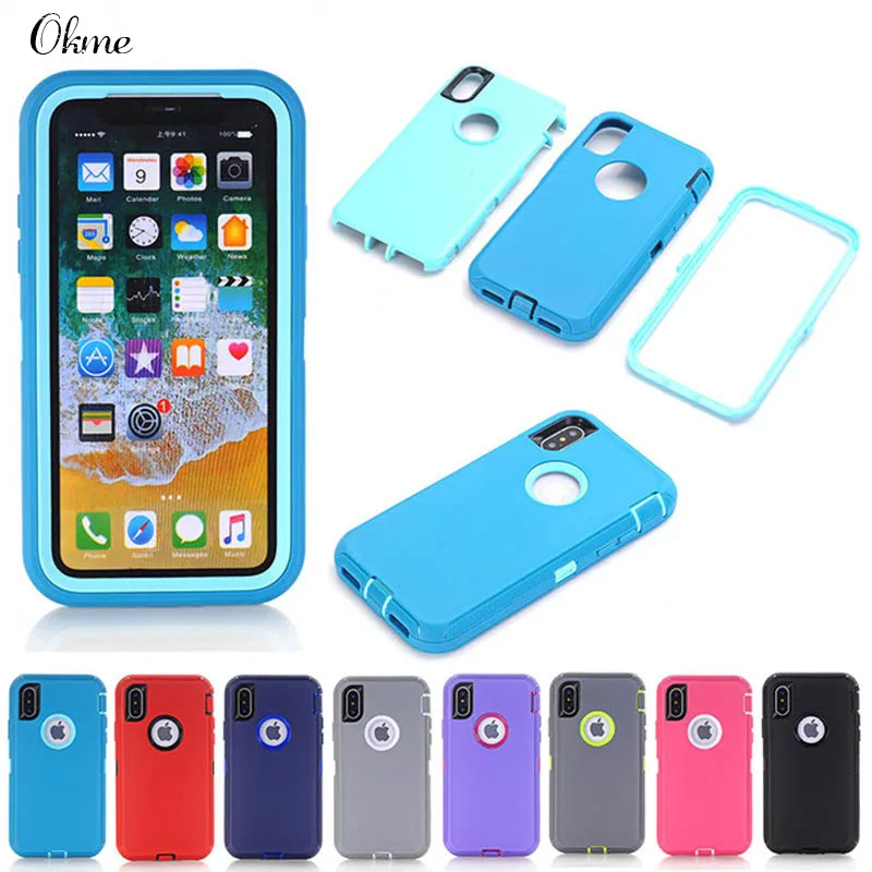 

100 Pcs Cover Case for iPhone 6 6S Plus 7 7Plus X XS Max XR Rubber Heavy Defend Shockproof Case for iPhone 12 11 13 Pro Max Mini