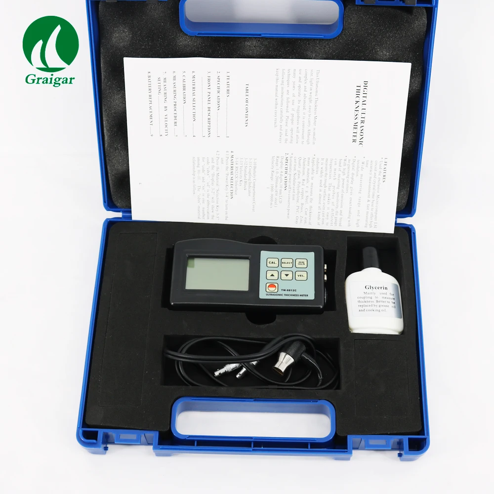 

TM8812C Ultrasonic Thickness Gauge (1.2-200mm,0.05-8inch) TM-8812C