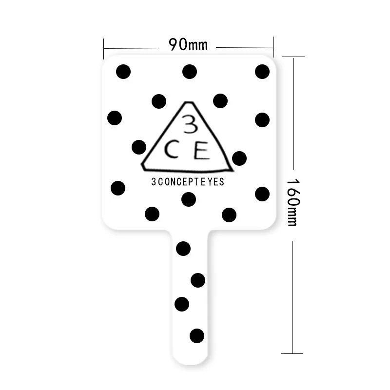 Модное портативное косметическое зеркало с мини ручкой пластиковое квадратный