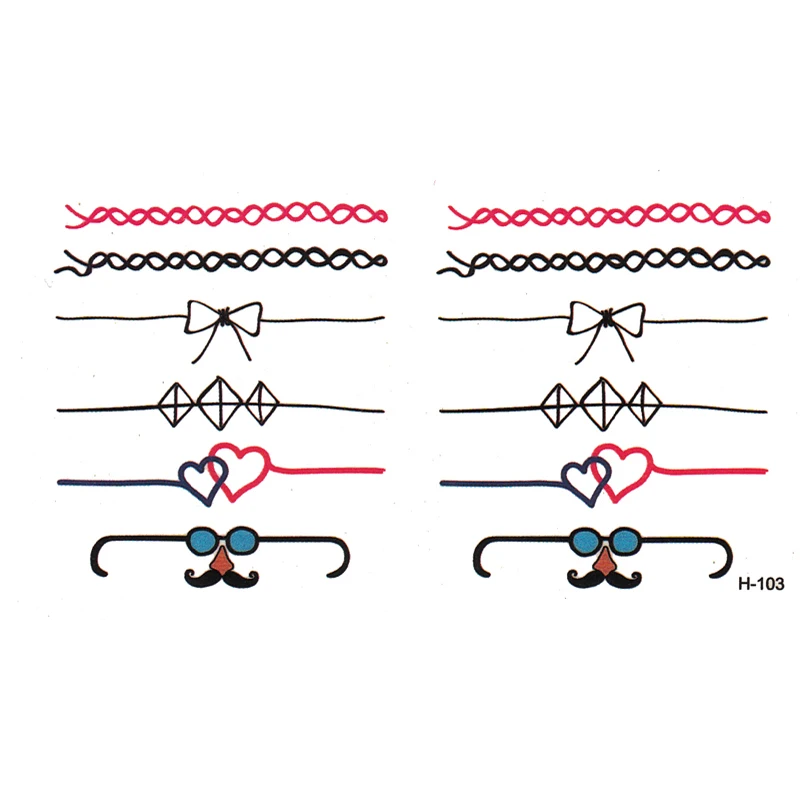 Имитация бороды водостойкая Временная тату наклейка браслет боди арт Харадзюку