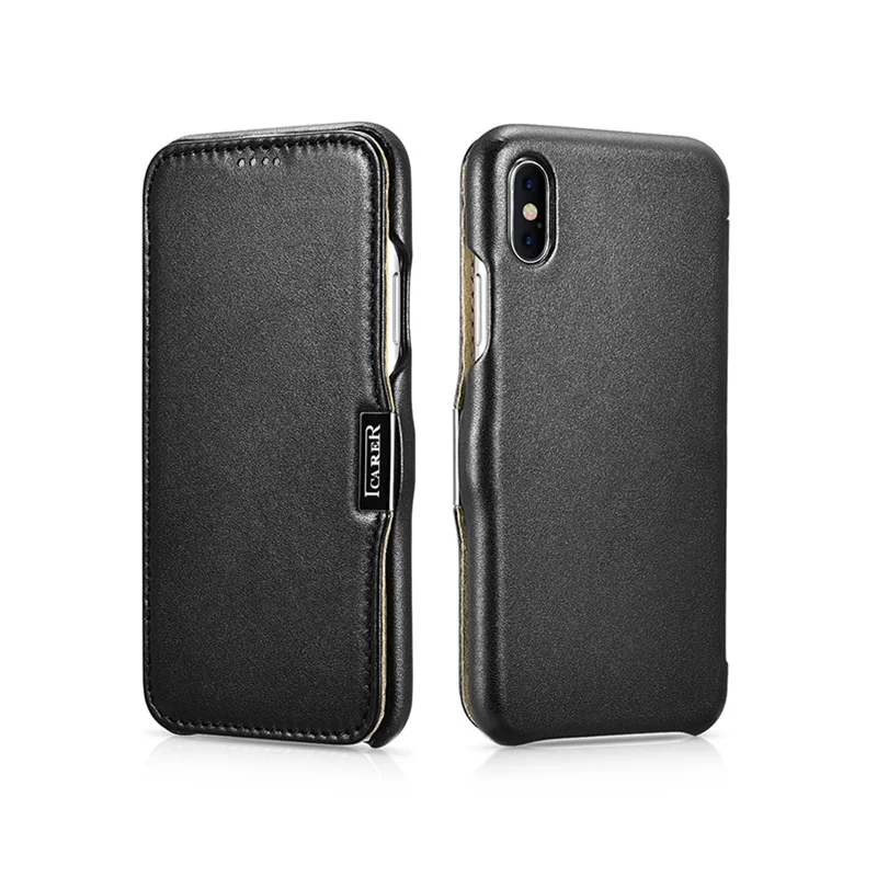 Для iPhone X оригинальный icarer чехол Роскошный из натуральной кожи противоударный