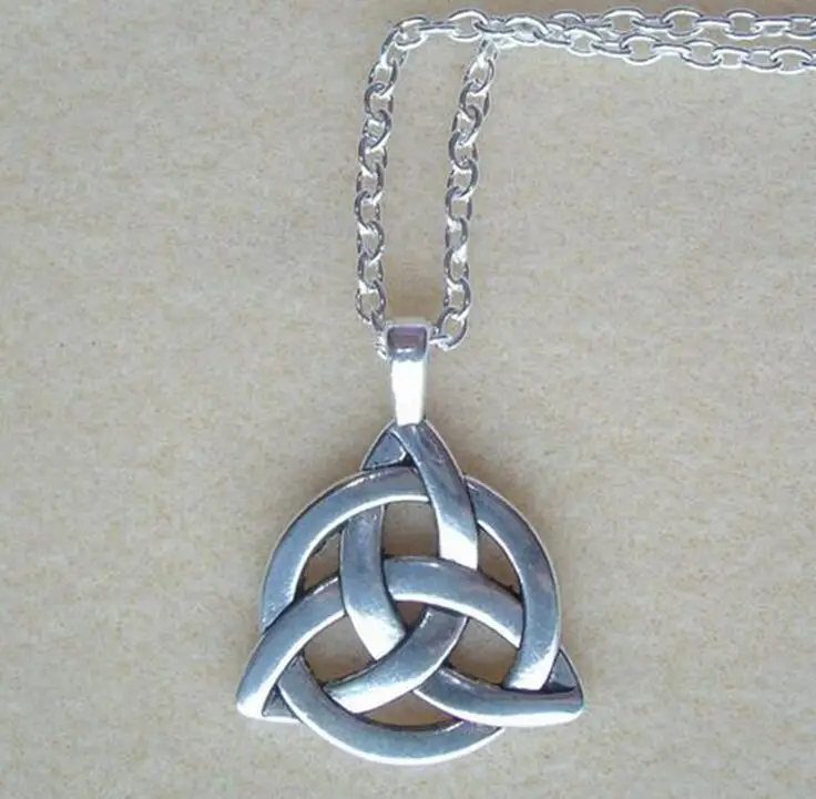 Цепочка с узлом Троицы Triquetra ювелирные изделия сделай сам длинное ожерелье 60 см