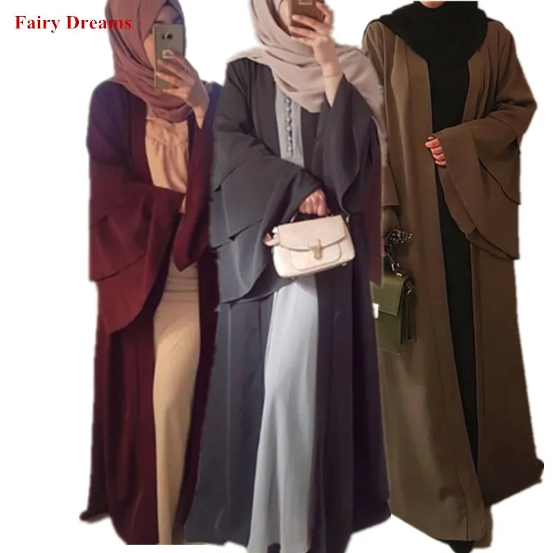 Женское мусульманское Болеро Abaya пальто туника с длинным рукавом кимоно Jubah