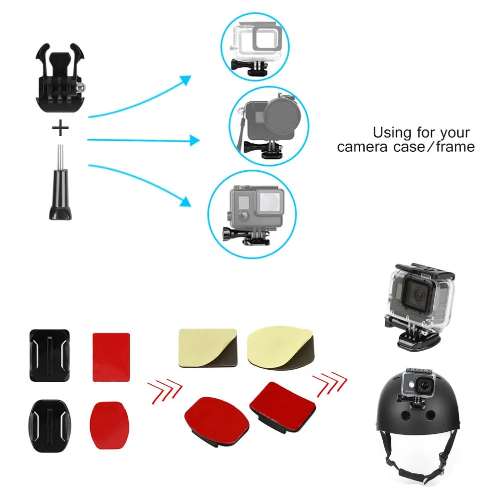SHOOT для Gopro набор аксессуаров hero 7 6 5 черный водонепроницаемый чехол защитная