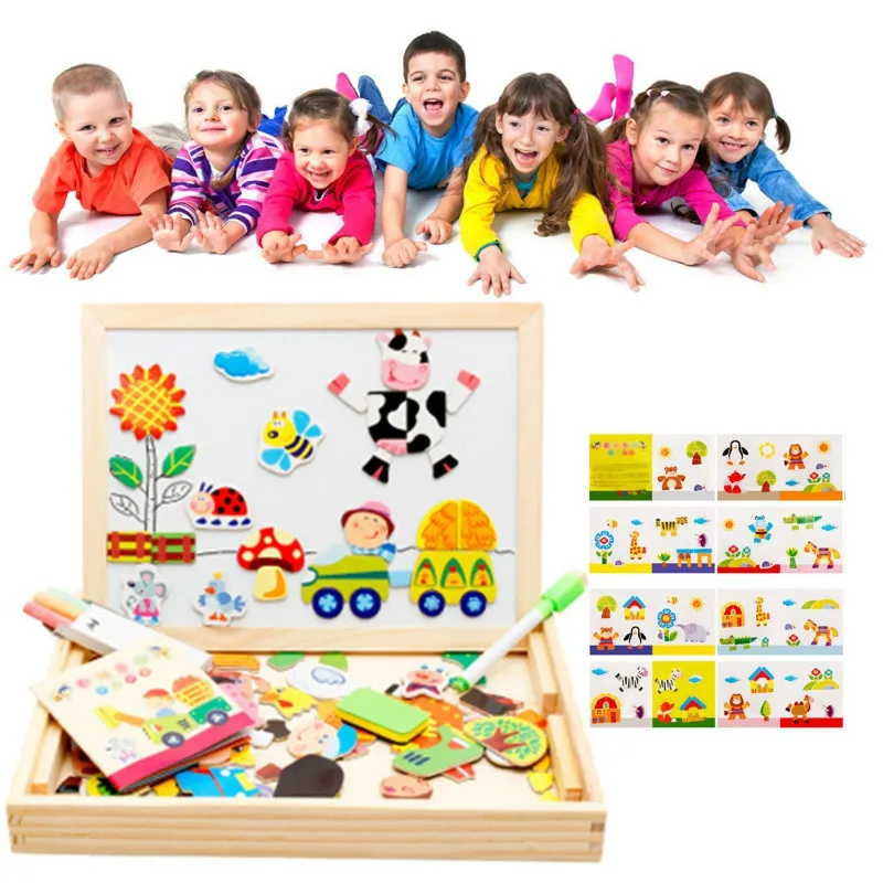 Детские Магнитные деревянные настольные обучающие доски для письма малышей