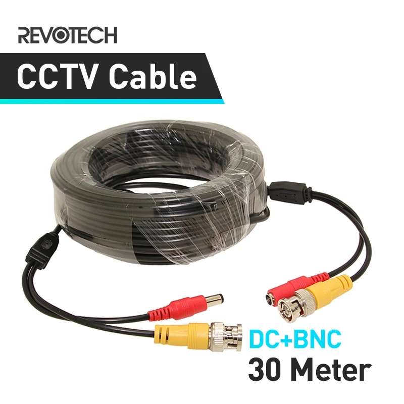 

30M DC BNC 2in1 Video Power Adapter CCTV Camera Cable Security System Accessories