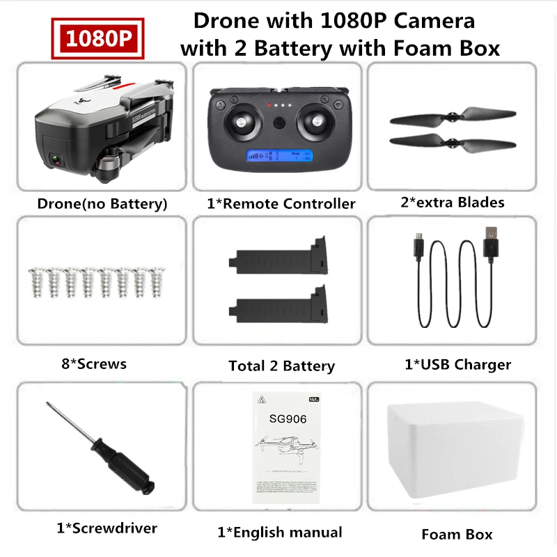 W2 1080P Foam Box SG906 Радиоуправляемый Дрон wit 5G 4K wifi камера gps Дрон бесщеточный селфи Дрон складной Квадрокоптер с камерой VS SJRC F11 JJRC X9 Дрон - Цвет: W2 1080P Foam Box