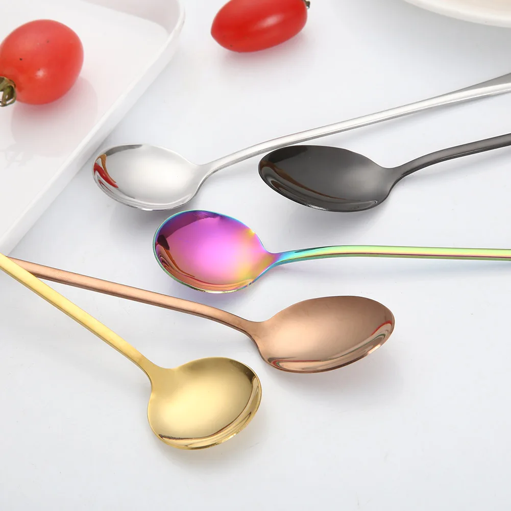 Горячая Нержавеющая Сталь Совок посуда с длинной ручкой Кофе Чай десертная ложка