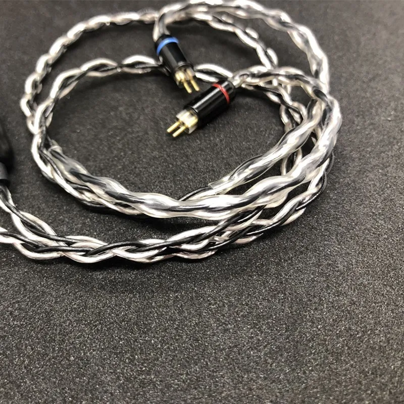 PIZEN Шейным Bluetooth беспроводной адаптер APTX AAC 2PIN MMCX 4 ядра смешанный OCC посеребренный кабель микрофон для KZ Shure TF10 W4R IE80