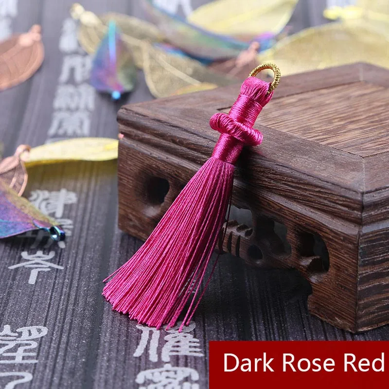 Dark Rose Red Mibrow 5 шт./лот 8 см длинные разноцветные хлопковые шелковые шнуры с кисточками для сережек Очаровательная подвеска атласная кисточка для изготовления ювелирных изделий - Цвет: Dark Rose Red