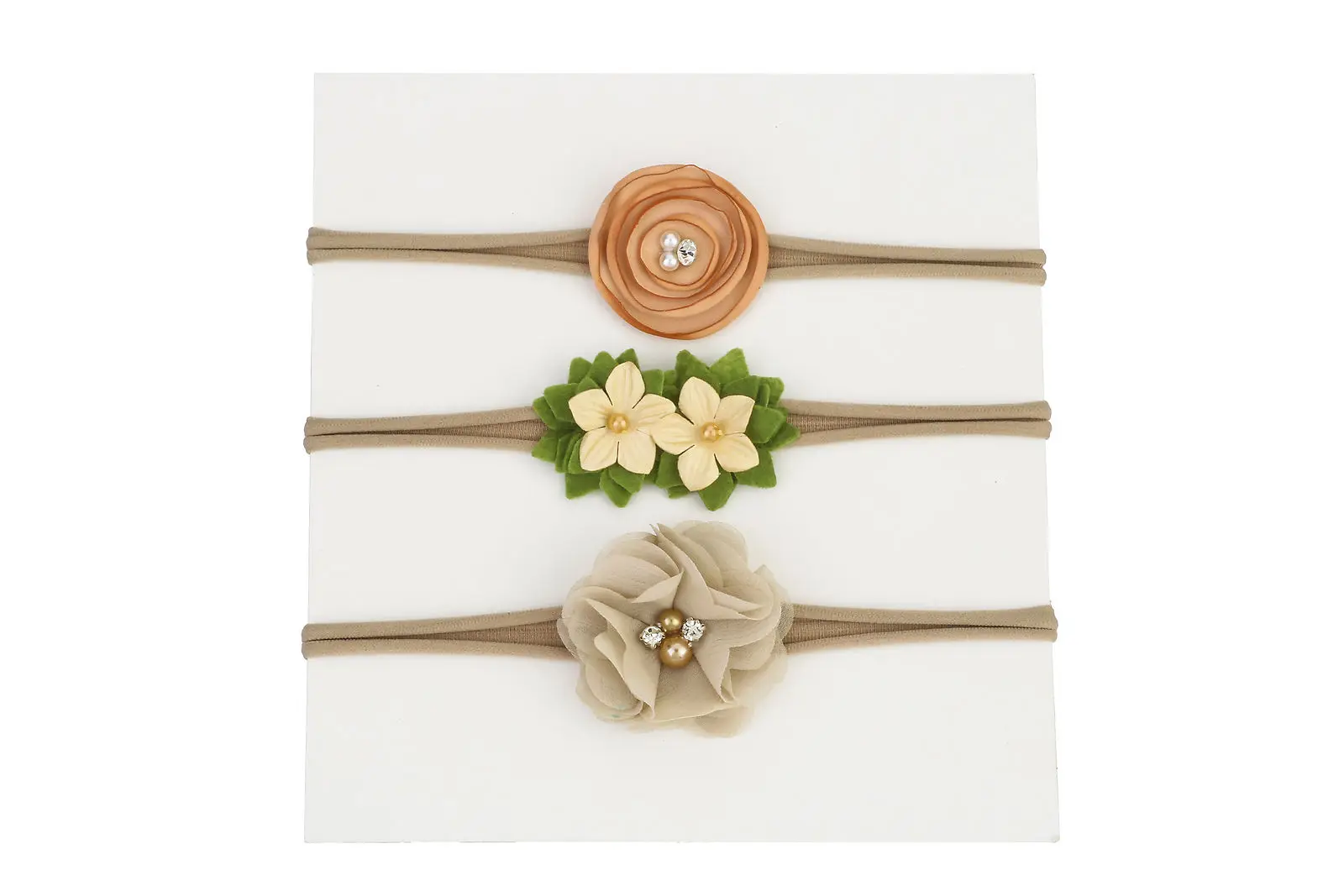 3 шт. Цветочная эластичная повязка на голову для новорожденных детей цветочный