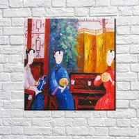 palette knife chinese girl abstract decorative hand painted mural paintings chinese traditional knife wall oil painting canvas