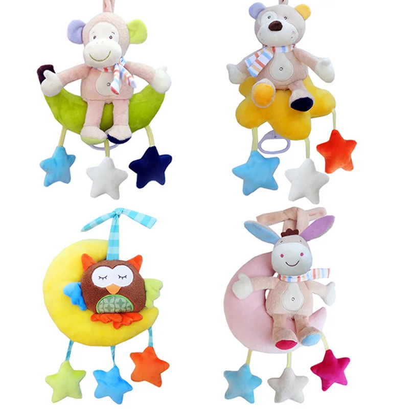 

Манеж, детские погремушки, Мягкая Детская плюшевая игрушка, зажим для животных, подвесные колокольчики, Заводной музыкальный бокс для детск...