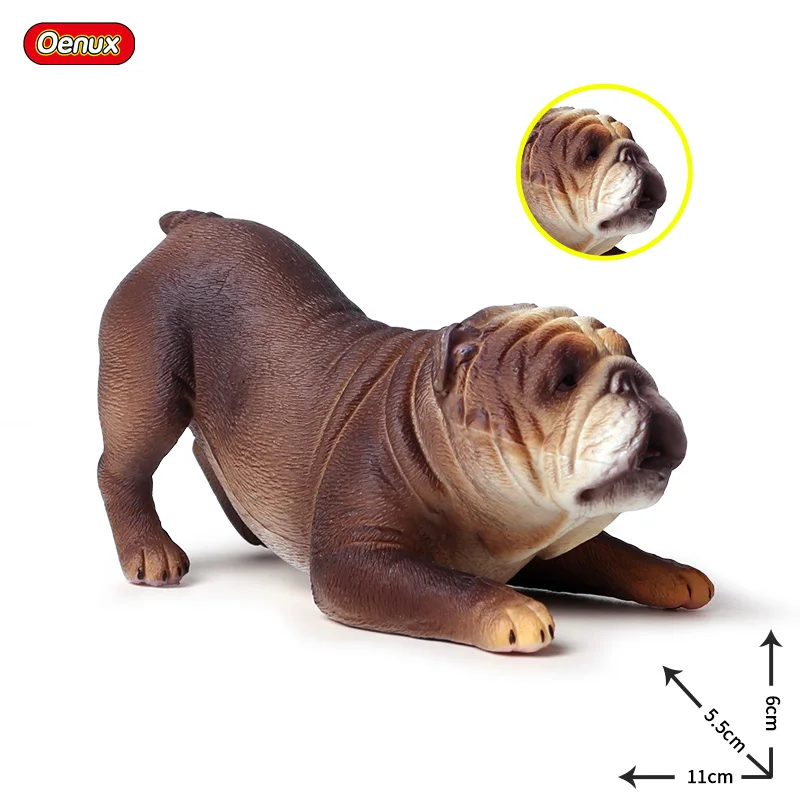 Bulldog Oenux, новинка, большая собака, животное, моделирование, бультерьер, Ротвейлер, корги, Шиба, Ину, хулиган, фигурки для собак, ПВХ, милые игрушки для домашних животных - Цвет: Bulldog