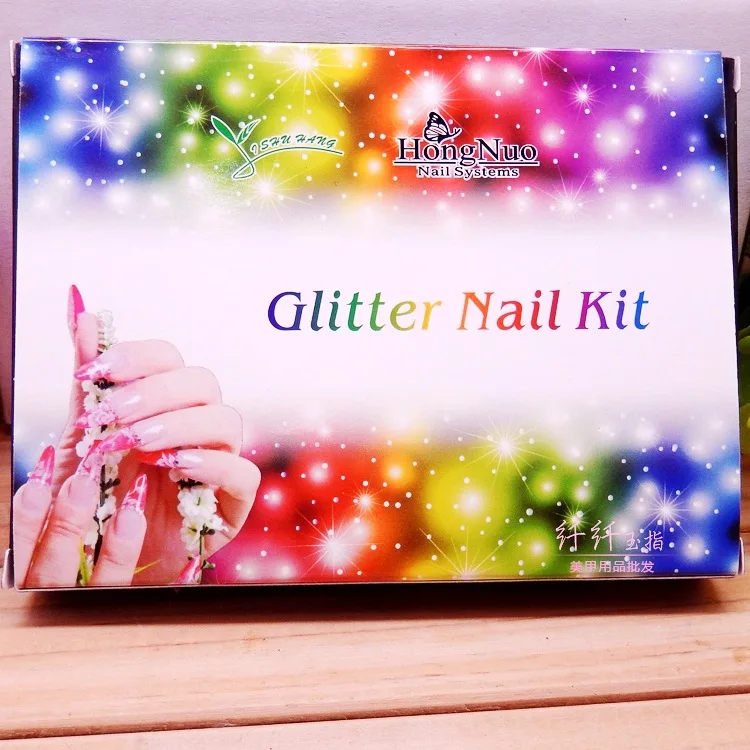 Профессиональный 45 цветов дизайн ногтей порошок пыль макияж блестящие ногти