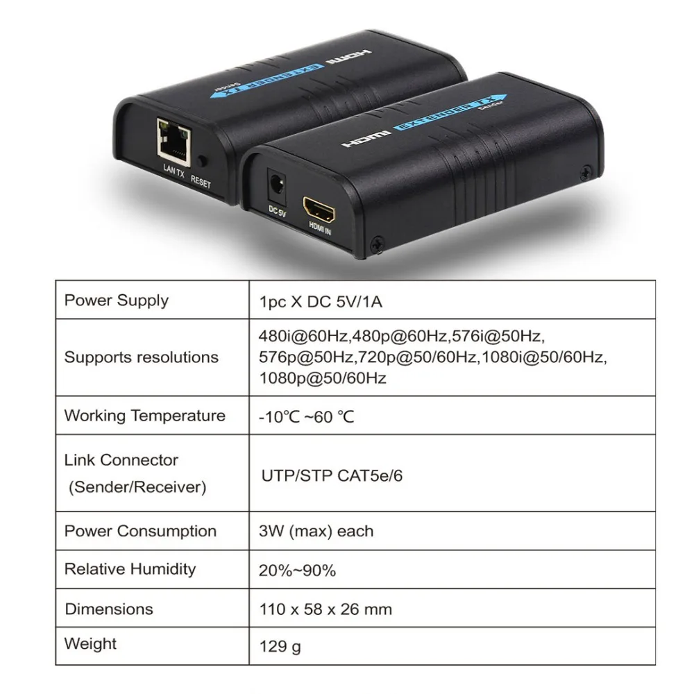 Kebidu 1080P HDMI удлинитель Ethernet сетевой передатчик приемник/удлинитель отправителя