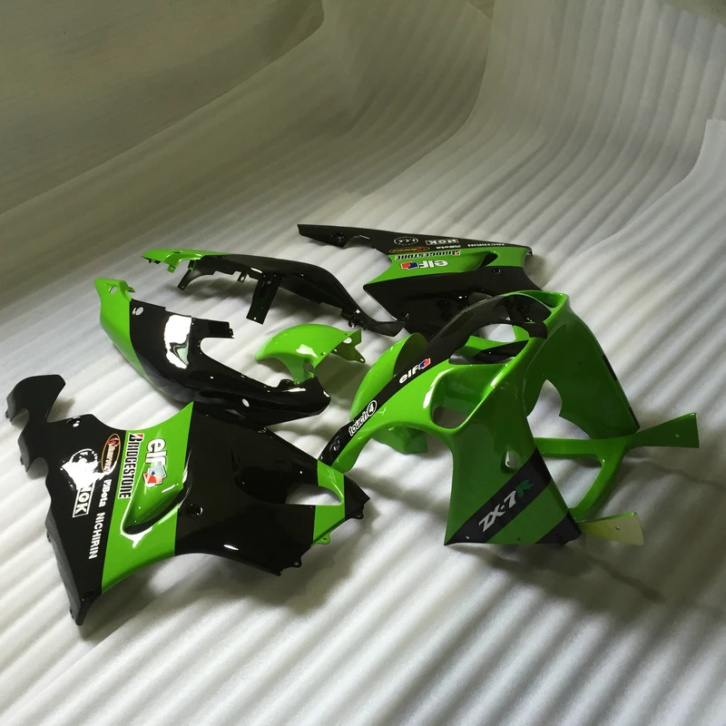 Комплект обтекателей для Kawasaki Ninja ZX7R 96 97 98 03 комплект зеленого и черного цвета 1996
