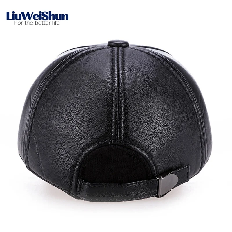 LIUWEISHUN зимние кожаные бейсболки для мужчин Snapback Dad Шапка с ушками Bone Gorras