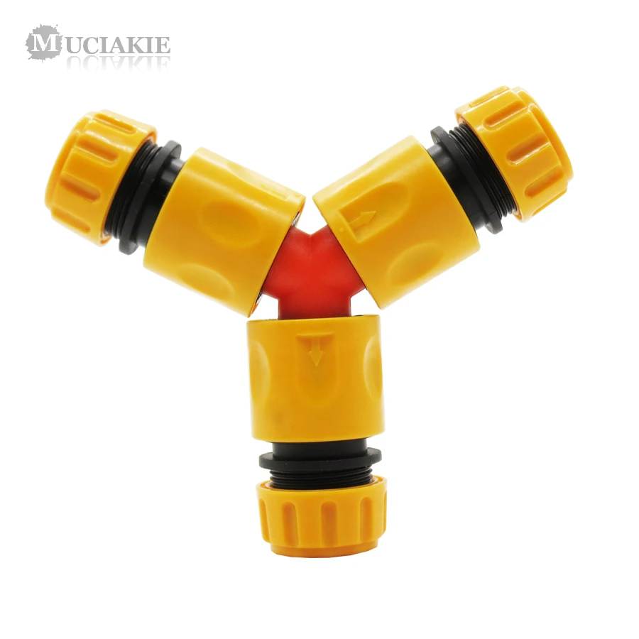 

MUCIAKIE 1pc Garden Hose Connector 1/2'' 3 Way Adaptor Garden Irrigation Water Splitter 16mm Tubing Fitting