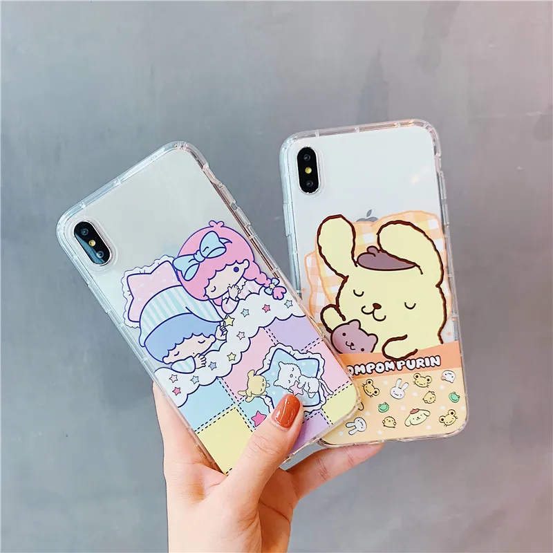 Милые Мультяшные Чехлы Sanrio для телефонов iPhone 8 7 6s 6 S Plus X Мягкий силиконовый чехол