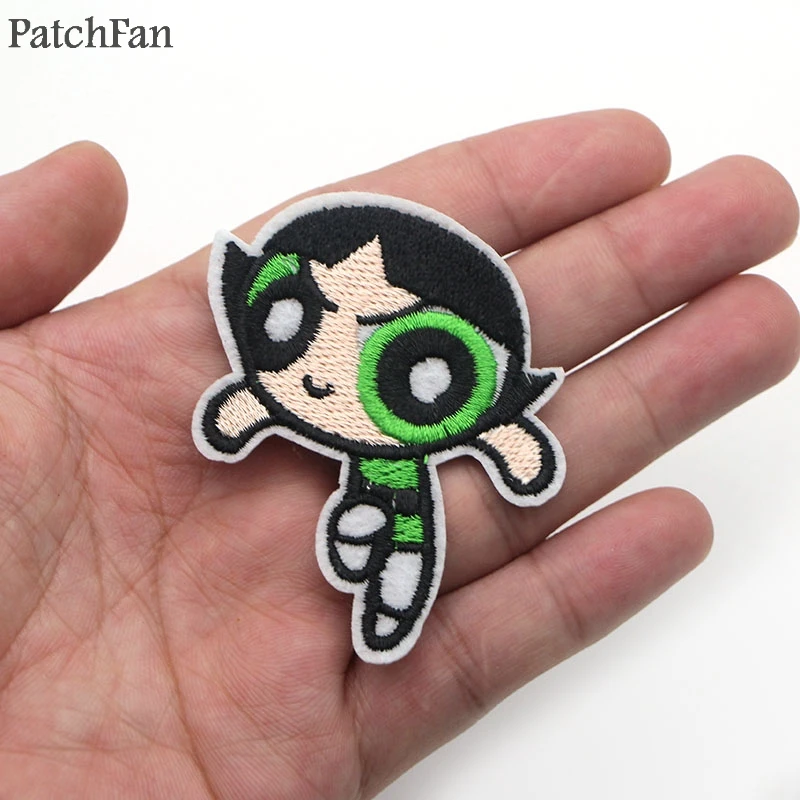 Patchfan The Powerpuff девушки вышитые железные нашивки значки лоскутное шитье куртка с аппликацией рюкзак значки-наклейки A1470