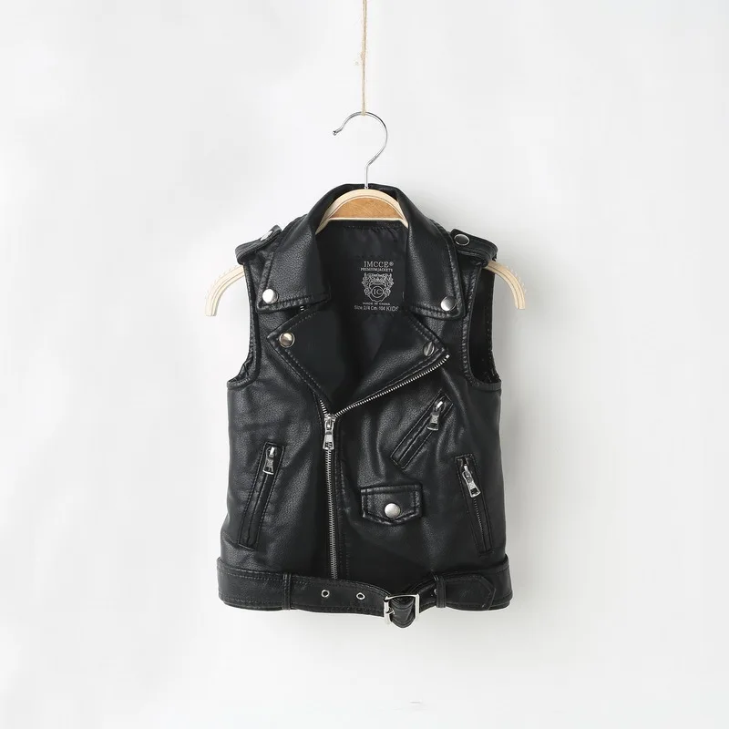 Осень 2020 жилет из искусственной кожи для маленьких девочек и мальчиков модная