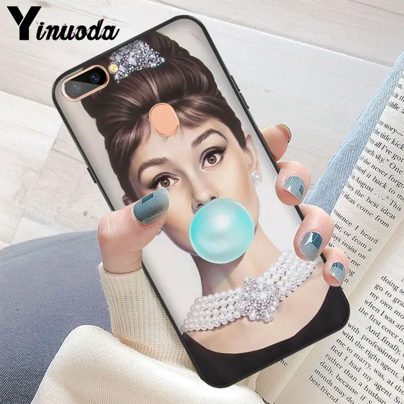 Yinuoda Одри Хепберн мягкий силиконовый черный чехол для телефона OPPO R15 Mirror Dream R17/R17 Neo