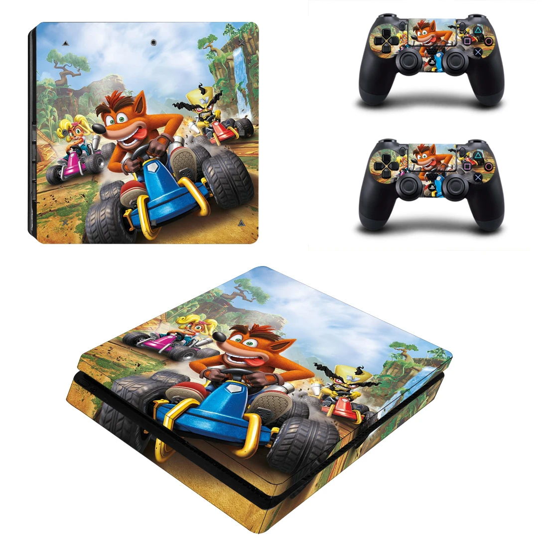 Crash Team Racing Nitro-Fueled CTR PS4 Slim Skin виниловая наклейка, стикер для Playstation 4 PS4 Slim Skin Console и 2 контроллера