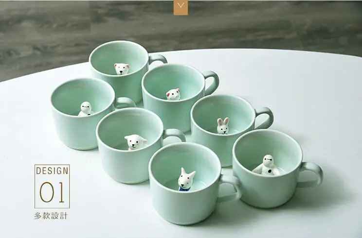 Китай (материк) 3D животных Керамика детская Кофе Чай чашка с кружкой для молока